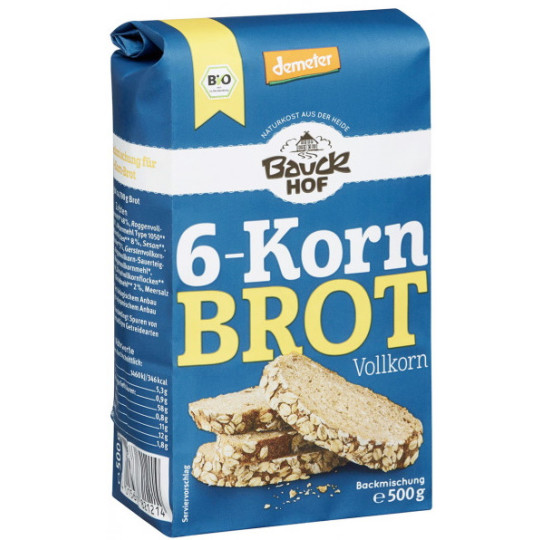 Bauckhof Demeter Bio 6-Korn Brot Backmischung 500G 