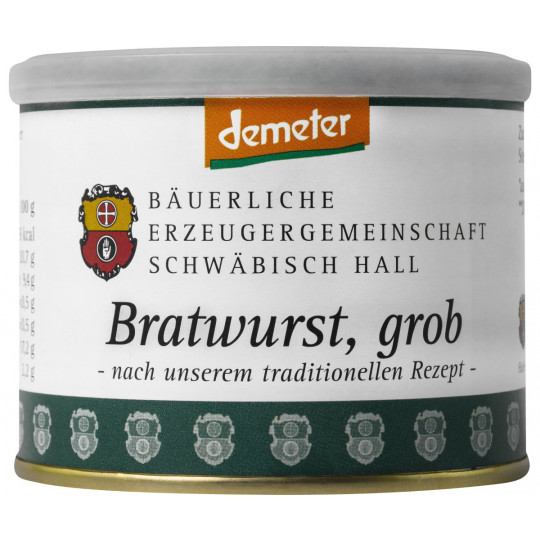 Bäuerliche Erzeugergemeinschaft Schwäbisch Hall Demeter Bratwurst grob 200G 