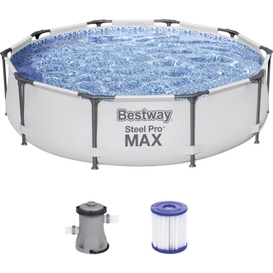 Bestway Frame Pool-Set Steel Pro Max rund mit Filterpumpe 305x76cm 