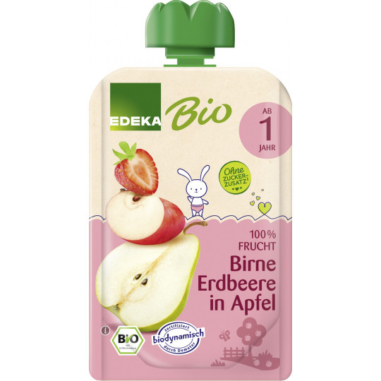 EDEKA Bio Birne & Erdbeere in Apfel ab 1.Jahr 100G 
