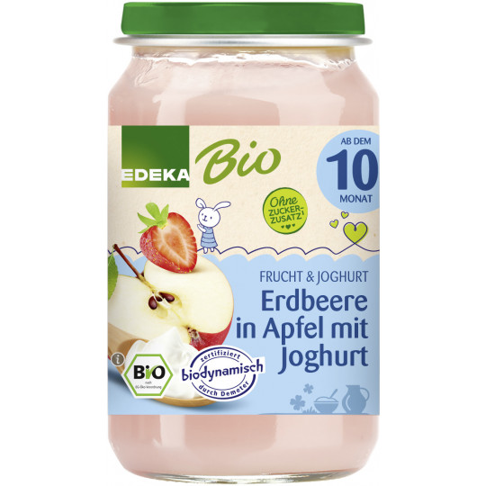 EDEKA Bio Erdbeere in Apfel mit Joghurt 190G 