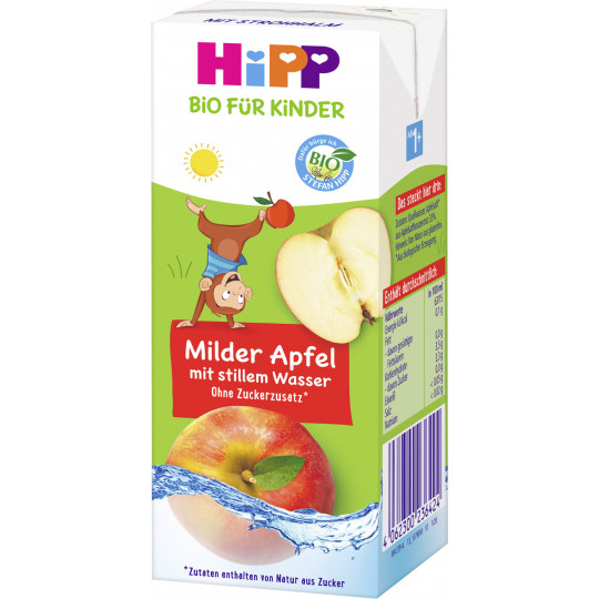 Hipp Bio Trinkspaß Apfelsaft mit stillem Wasser 1-3 Jahre 0,2L 