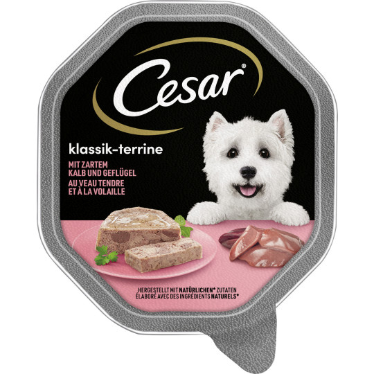 Cesar Klassiker mit Kalb und Geflügel Hundefutter nass 150G