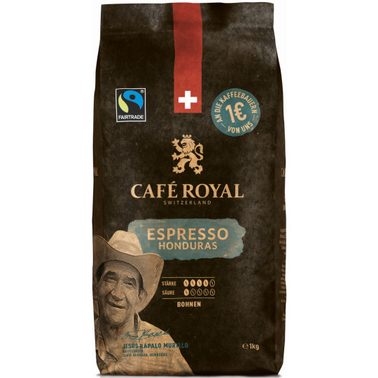 Cafe Royal Honduras Espresso ganze Bohne Fairtrade 1kg 