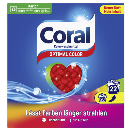 Coral Optimal Color Waschpulver 1,43KG 22WL 