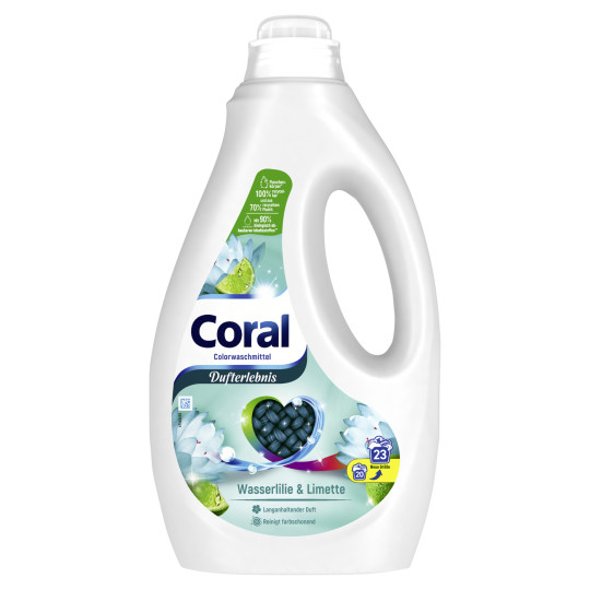 Coral Colorwaschmittel Dufterlebnis Wasserlilie & Limette 1,15L 23WL 