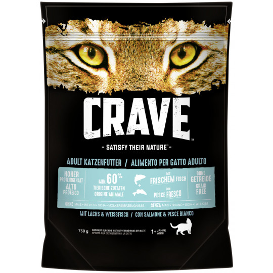 Crave für Katzen Lachs & Weißfisch 750G 