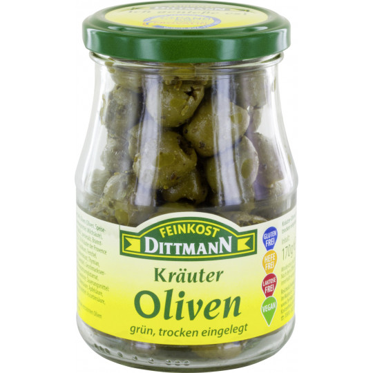 Dittmann Kräuter Oliven grün ohne Stein 170G 