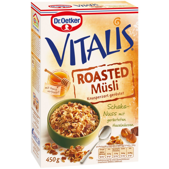 EDEKA24 Dr.Oetker Vitalis Roasted Müsli SchokoNuss 450G