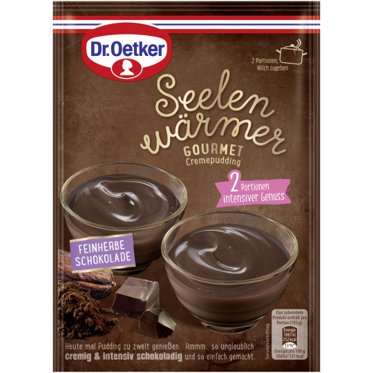 Dr.Oetker Seelenwärmer Gourmet Cremepudding feinherbe Schokolade 87G 