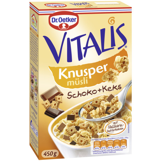 Dr.Oetker Vitalis Knusper Schoko + Keks Müsli 450 g