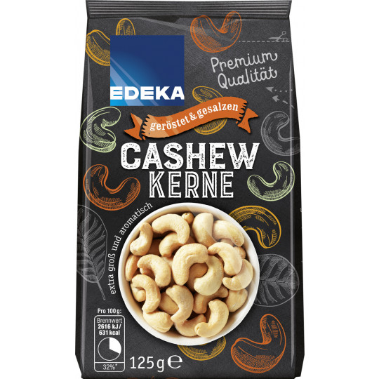 EDEKA Cashew Kerne geröstet & gesalzen 125G 