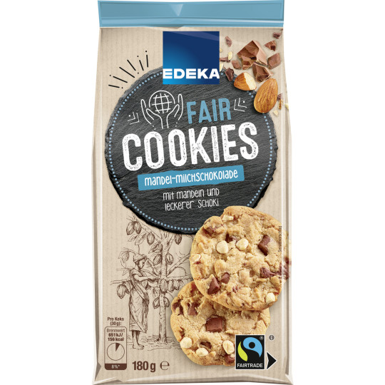 EDEKA Fair Cookies Mandel-Milchschokolade 180G 
