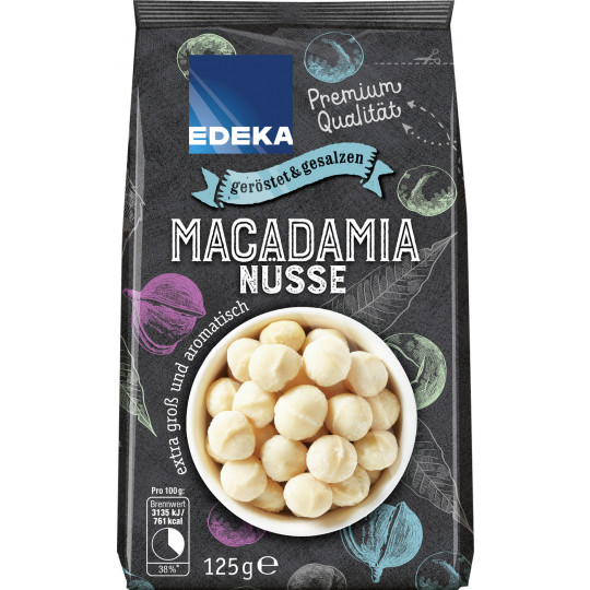 EDEKA Macadamias geröstet & gesalzen 125G 