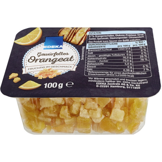 EDEKA Orangeat gewürfelt 100G