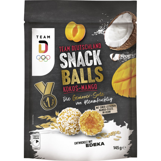 EDEKA Snack Balls mit Mango Aprikose Kokosnuss 145G 