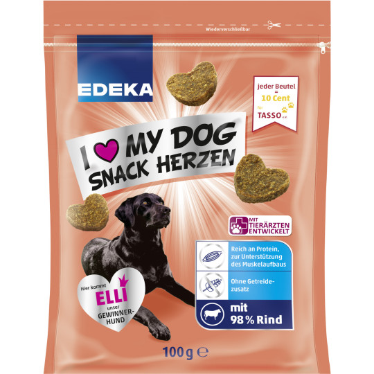 EDEKA I Love My Dog Snack Herzen 100G