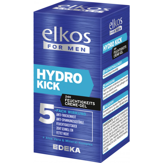 elkos For Men Hydro Kick Feuchtigkeitscreme-Gel 50 ml 