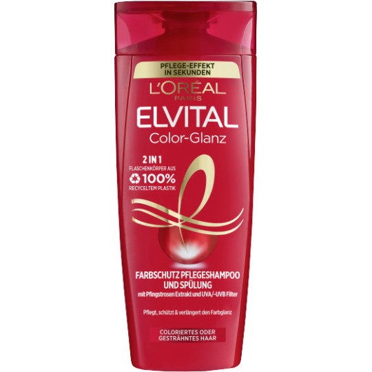 L'Oreal Elvital Color Glanz 2in1 Farbschutz Pflege-Shampoo und Spülung 300ML 