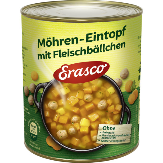 Erasco Möhren-Eintopf mit Fleischbällchen 800G 