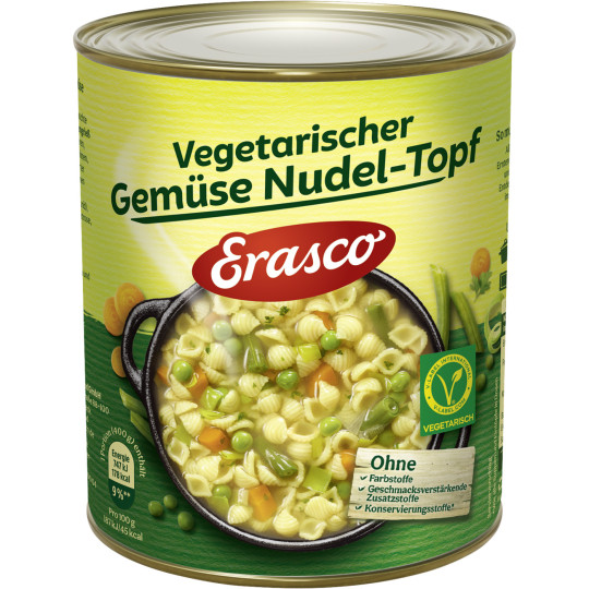 Erasco Vegetarischer Gemüse Nudel-Topf 800G 
