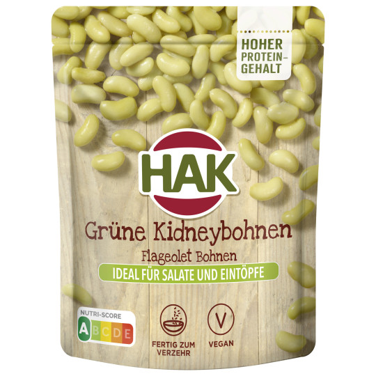 HAK Grüne Kidneybohnen Flageolet Bohnen 225G