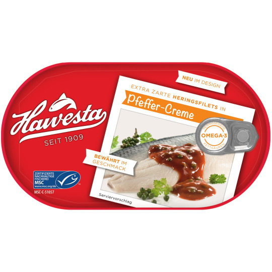 Hawesta Heringsfilet in Pfeffer-Creme 200G