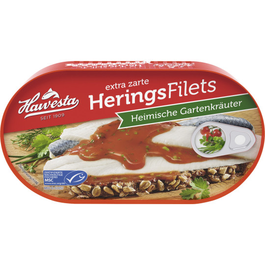 Hawesta Heringsfilets in Tomaten-Creme "Heimische Gartenkräuter" 200G 