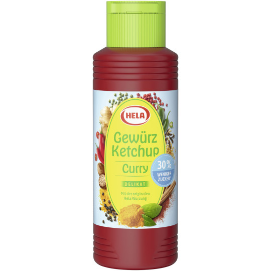 Hela Gewürz Ketchup Curry delikat 30% weniger Zucker 300ML