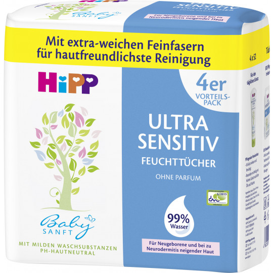 Hipp Ultra Sensitiv 52 Feuchttücher Ohne Parfüm Neurodermitis Pflege Babysanft 