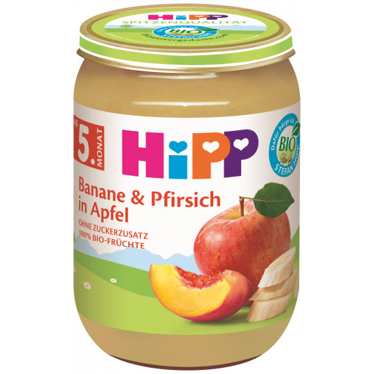 Hipp Bio Banane & Pfirsich in Apfel ab 5.Monat 190G 