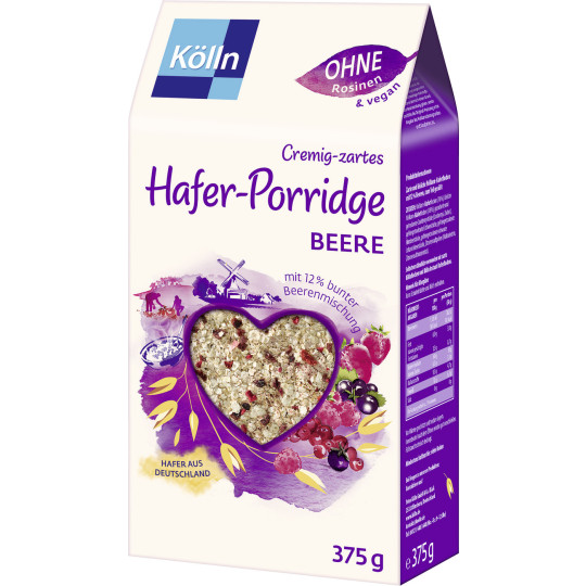 Kölln Cremig-zartes Hafer-Porridge Beere 375G 