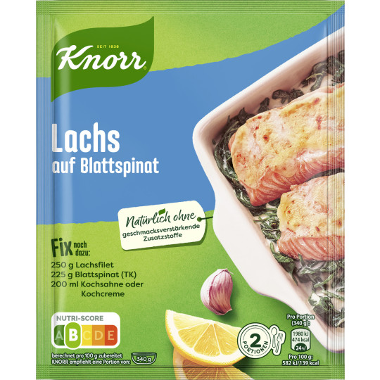 Knorr Fix Lachs auf Blattspinat 28G 