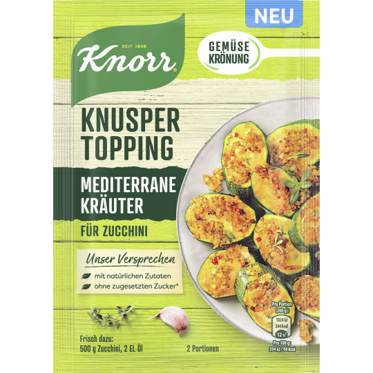 Knorr Knusper Topping Mediterrane Kräuter für Zucchini 40G 