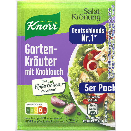 Knorr Salatkrönung Gartenkräuter mit Knoblauch 5ST 