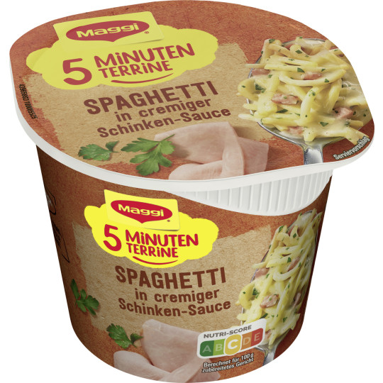 Maggi 5 Minuten Terrine Spaghetti in cremiger Schinkensauce 64G
