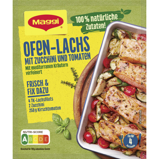 Maggi Ofen-Lachs mit Zucchini und Tomaten 26G 