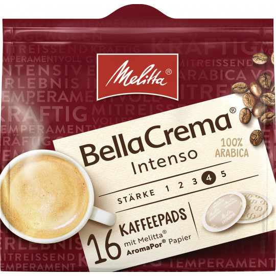 Melitta BellaCrema Kaffeepads Intenso 16ST 107G 
