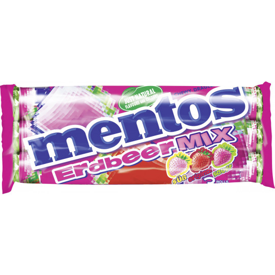 Mentos Erdbeer-Mix 3x 37,5 g 