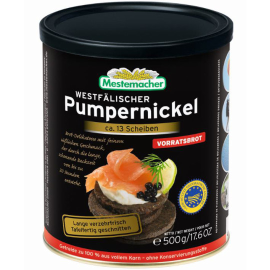 Mestemacher Echt westfälischer Pumpernickel in der Dose 500G