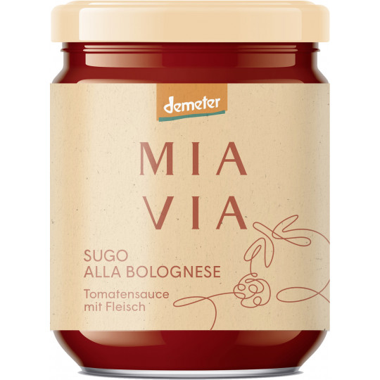 Miavia Demeter Sugo alla Bolognese Tomatensauce mit Fleisch 330g 