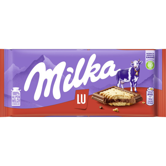 Milka Alpenmilch Schokolade mit LU-Keksen 87G 