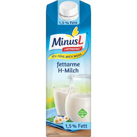 Minus L fettarme haltbare Milch 1,5% laktosefrei 1L 