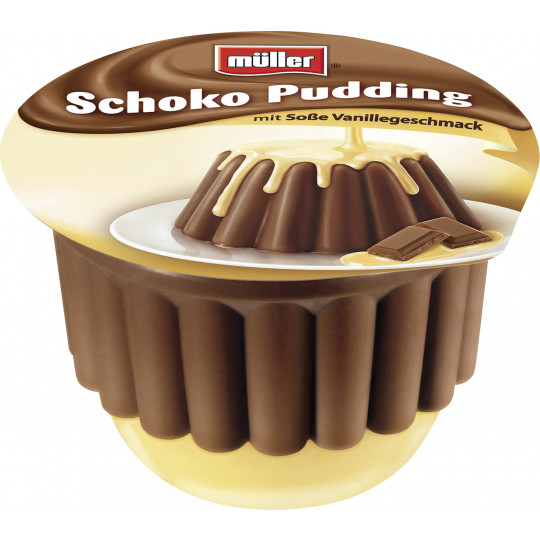 Müller Schoko Pudding mit Soße Vanillegeschmack 450G 
