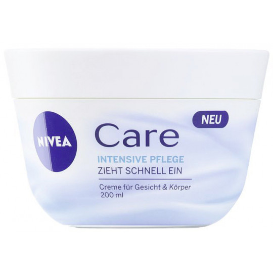 Nivea Care Intensiv Pflege Creme für Gesicht & Körper 200ML 