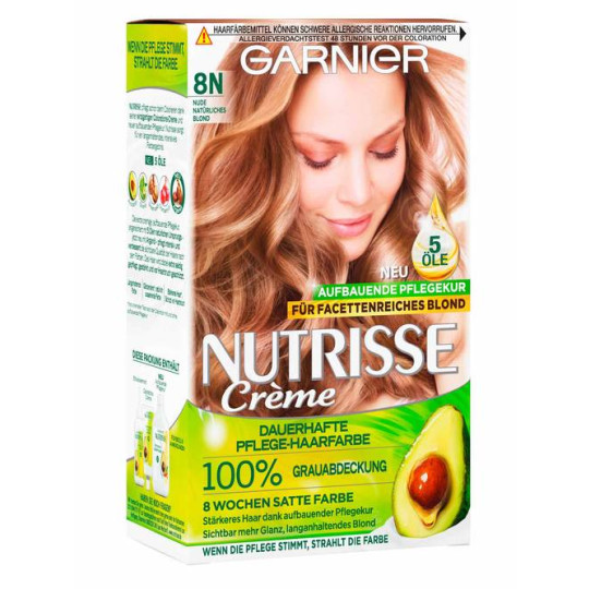 Garnier Nutrisse Nudes Coloration 8N natuerliches blond 160ML 