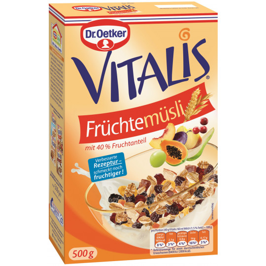 Dr.Oetker Vitalis Früchtemüsli 500 g 