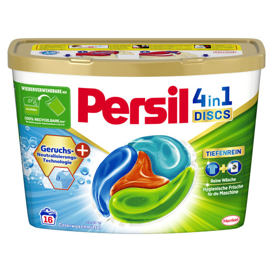Persil 4in1 Discs Tiefenrein Colorwaschmittel Geruchsneutralsisation 400G 16WL 