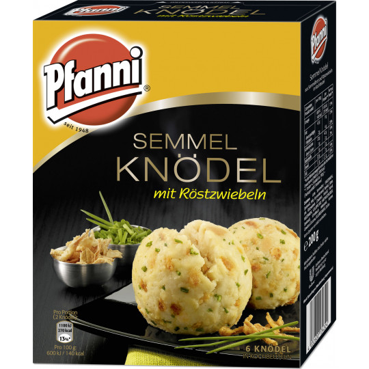 Pfanni Semmel Knödel mit Röstzwiebeln im Kochbeutel - 6 Knödel 200G 
