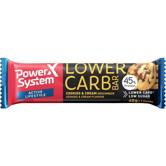 Power System Active Lifestyle Lower Carb Bar Cookies & Cream 40G 